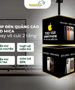 Hộp đèn quảng cáo LED mica Xoay vô cực 2 tầng