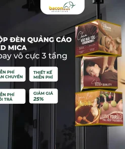 Hộp đèn quảng cáo LED mica Xoay vô cực 3 tầng