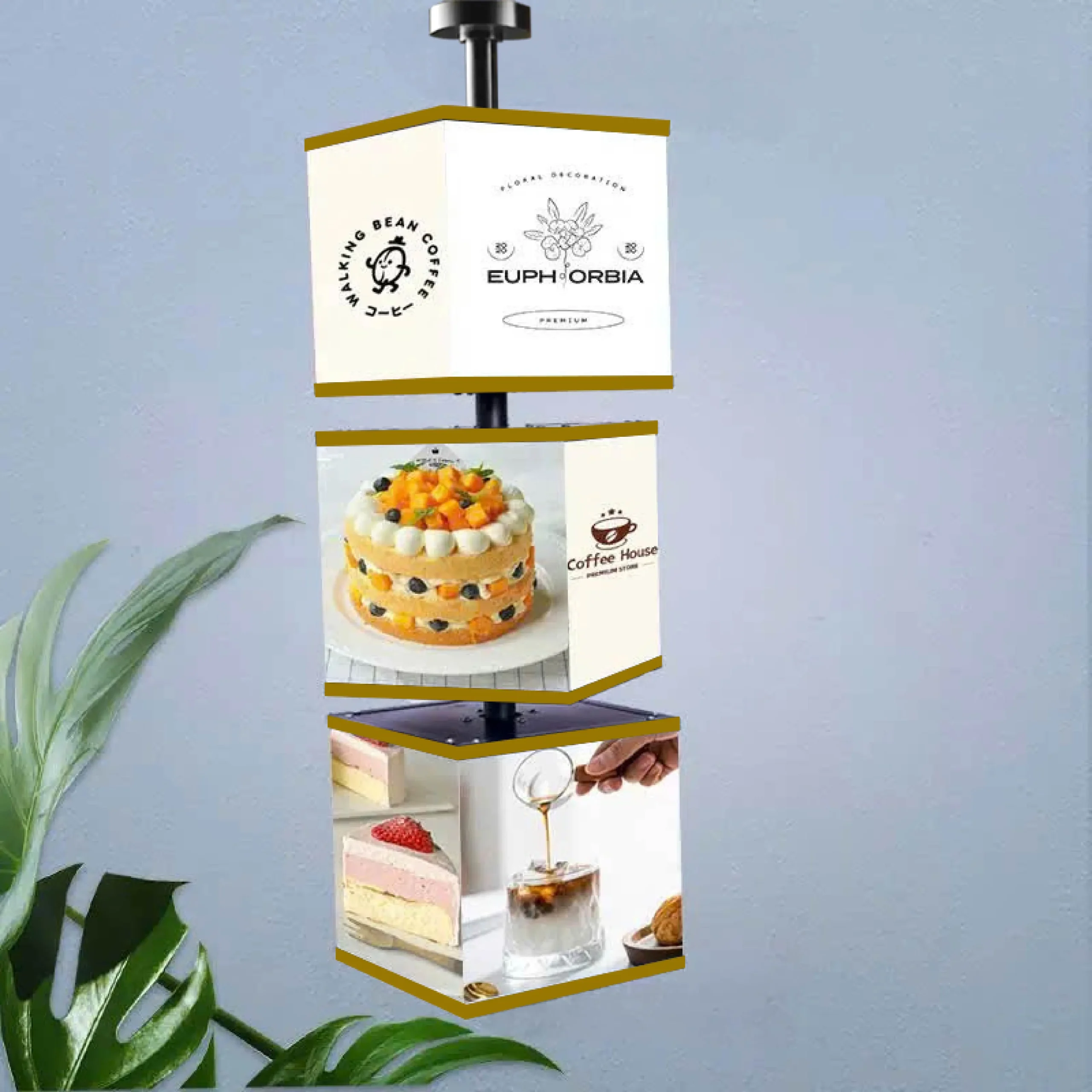 Hộp đèn quảng cáo LED mica Xoay vô cực 3 tầng-2 Hộp đèn quảng cáo LED mica Xoay vô cực 3 tầng